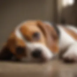 A Beagle experiencing a seizure in a safe environment