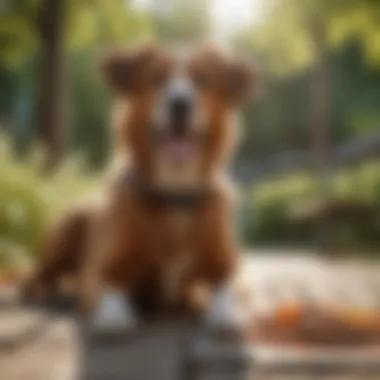 Healthy Pet Enjoying Life A happy dog playing outdoors, symbolizing good health and well-being.