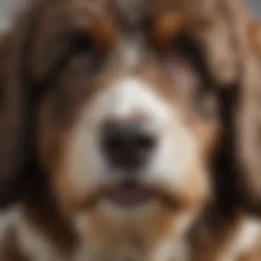 Close-up of a Bernedoodle's expressive face showcasing its features