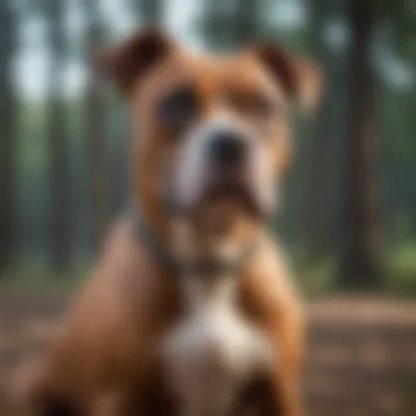 Healthy Boxer-Pitbull mix enjoying outdoor activities