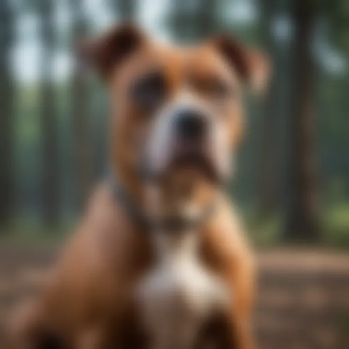 Healthy Boxer-Pitbull mix enjoying outdoor activities