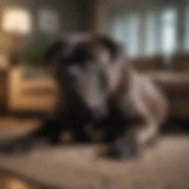 Adaptable Companion: Cane Corso in Home Settings Cane Corso in a relaxed indoor environment