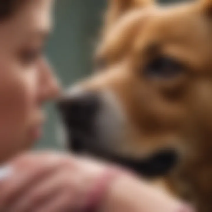 Veterinarian examining a dog's skin for health issues