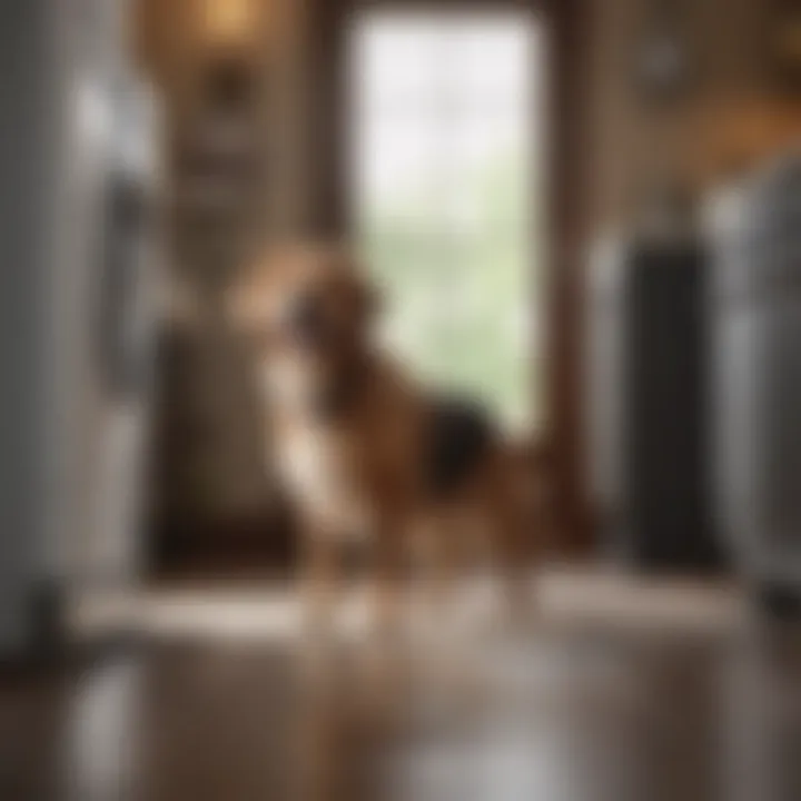 Dog barking at vacuum cleaner