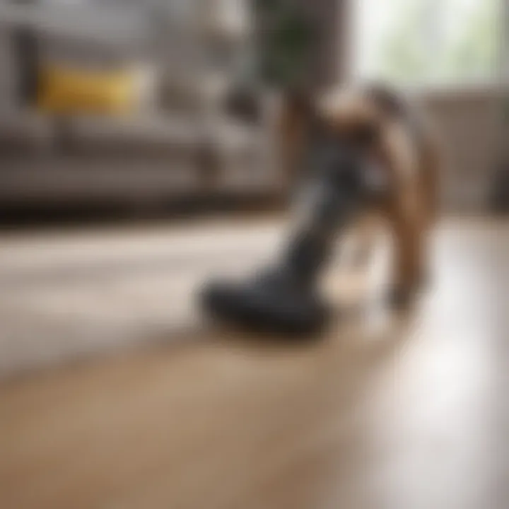 Vacuum cleaner in a living room setting