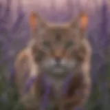 A close-up view of lavender, a common calming ingredient in cat sprays