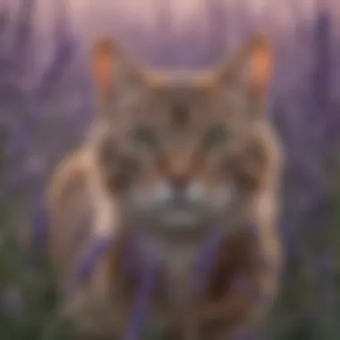 Lavender: A Soothing Ingredient for Cats A close-up view of lavender, a common calming ingredient in cat sprays