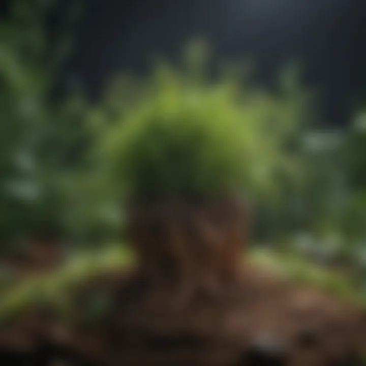 An illustration of valerian root, known for its anxiety-relieving properties