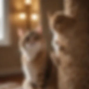 Maintaining Cat Nail Scratchers in a Home Environment A well-maintained scratching post in a cozy home setting, illustrating optimal cat care