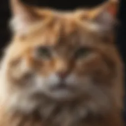 Close-up of a cat with greasy fur