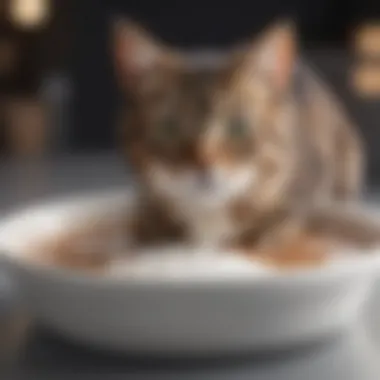 Cat Dish with Clear Foamy Liquid A close-up of a cat's dish containing clear foamy liquid.