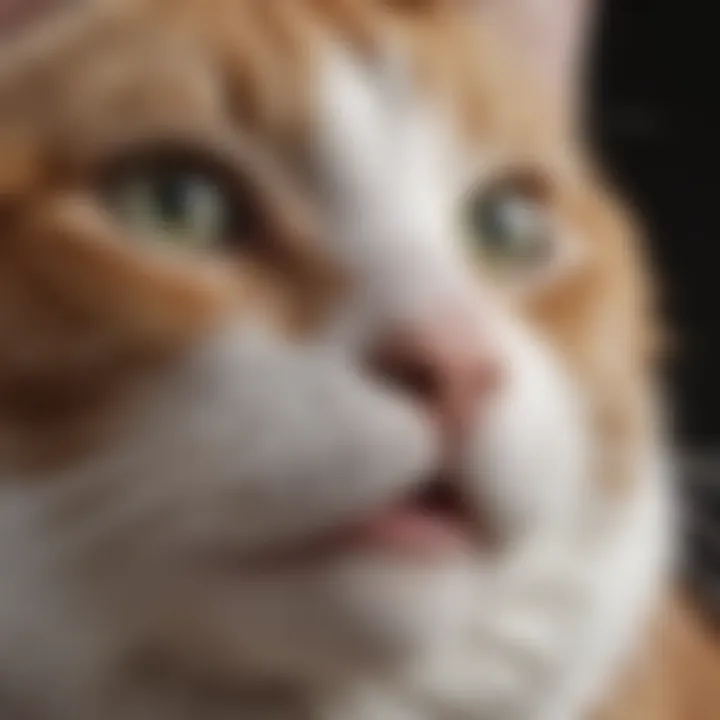 A cat showing signs of discomfort with white foam around its mouth