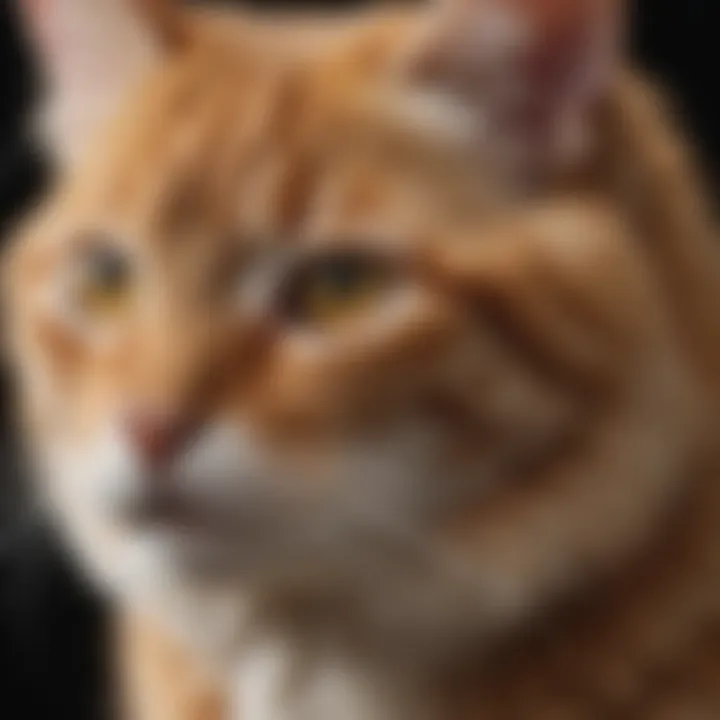 Illustration depicting genetic factors influencing cat fur pigmentation.