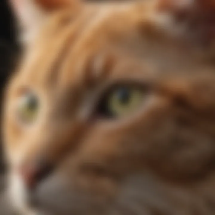 Diagram showing health-related changes in a cat's fur color.
