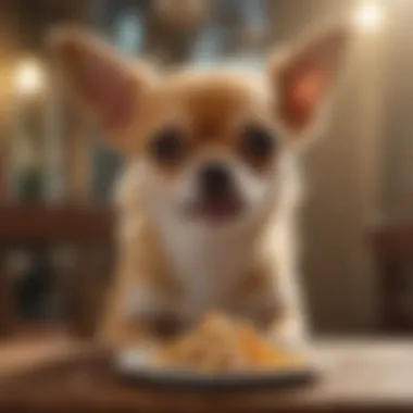 Charming Chihuahua Relishing a Nutritious Snack Healthy Chihuahua enjoying a treat