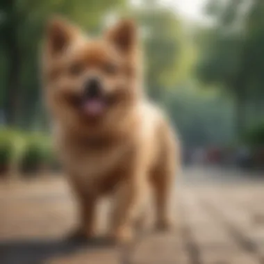 Various popular dog breeds in a park setting