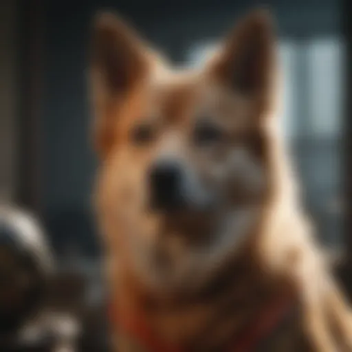 Traditional Chinese painting of a dog symbolizing loyalty