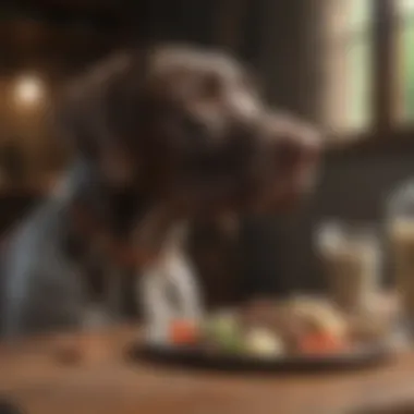 German Shorthaired Pointer enjoying a healthy meal