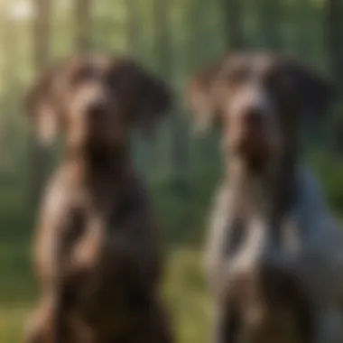 German Shorthaired Pointer being trained