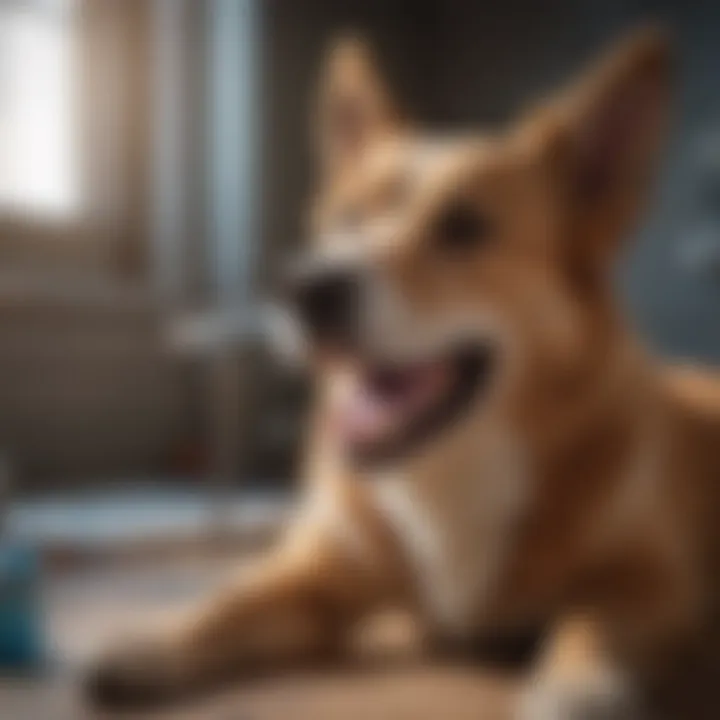 Illustration showing dental cleaning tools for dogs