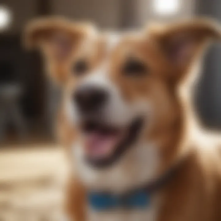 Dog happily playing after dental cleaning