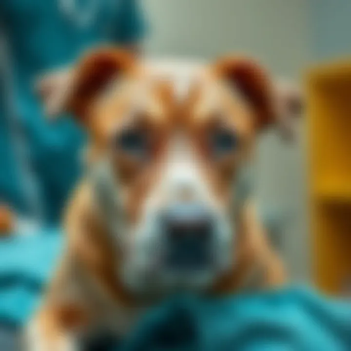 Canine Recovery After Surgical Stitching Healthy dog recovering post-surgery