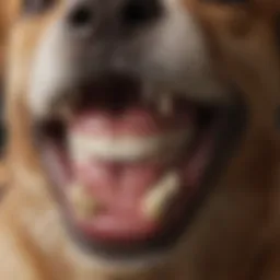 A close-up of a dog's healthy teeth showcasing the importance of dental care.