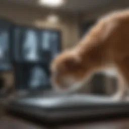 Veterinarian examining a pet X-ray