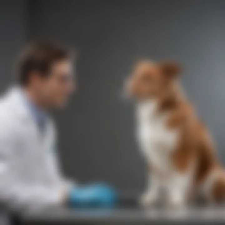 A veterinarian performing an x-ray on a dog