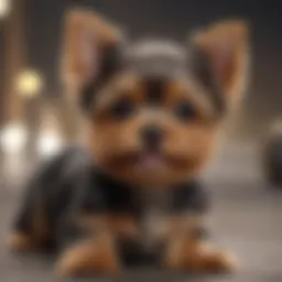 Charming Yorkie puppy looking playfully