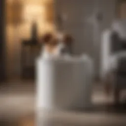 A stylish dog diaper pail in a modern home setting