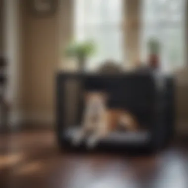 Aesthetic Integration of Dog Crate Consoles Stylish dog crate console integrated into modern home decor