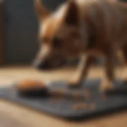 A variety of dog eating mats showcasing different textures and designs