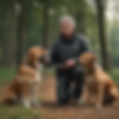 Effective Communication in Dog Training A trainer demonstrating a command to a dog