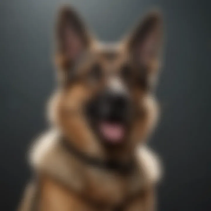 German Shepherd responding to a dog whistle