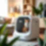 Modern electric cat litter box in a stylish home setting