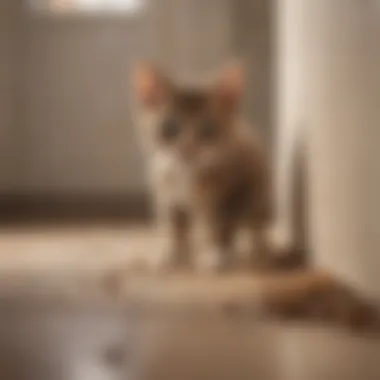 Kitten Avoiding the Litter Box Kitten avoiding the litter box in a corner