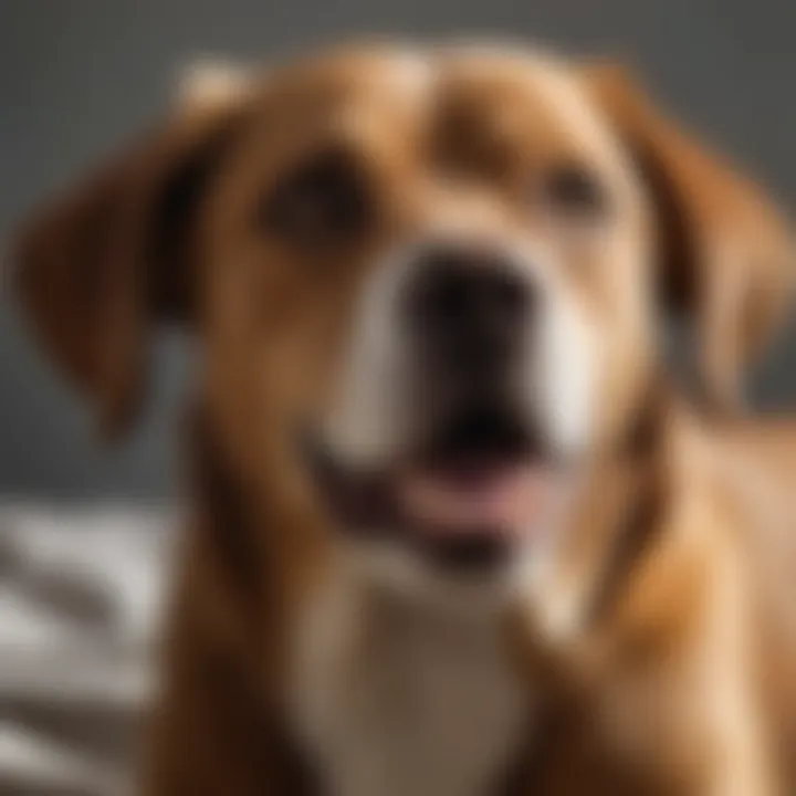 A dog recovering comfortably after dental surgery