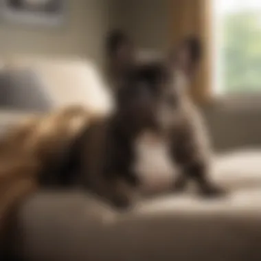 Creating a Safe Haven for Your Pet A French Bulldog resting comfortably at home, illustrating the importance of a safe environment