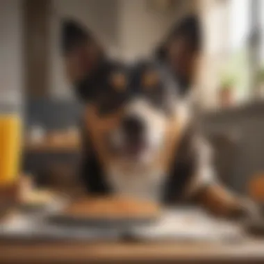 Happy Dog with Grain-Free Diet Healthy dog enjoying a grain-free meal
