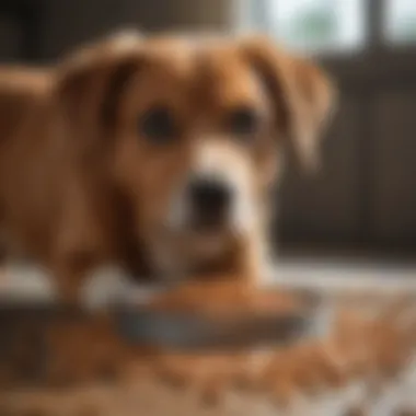 A healthy dog enjoying soft dry food