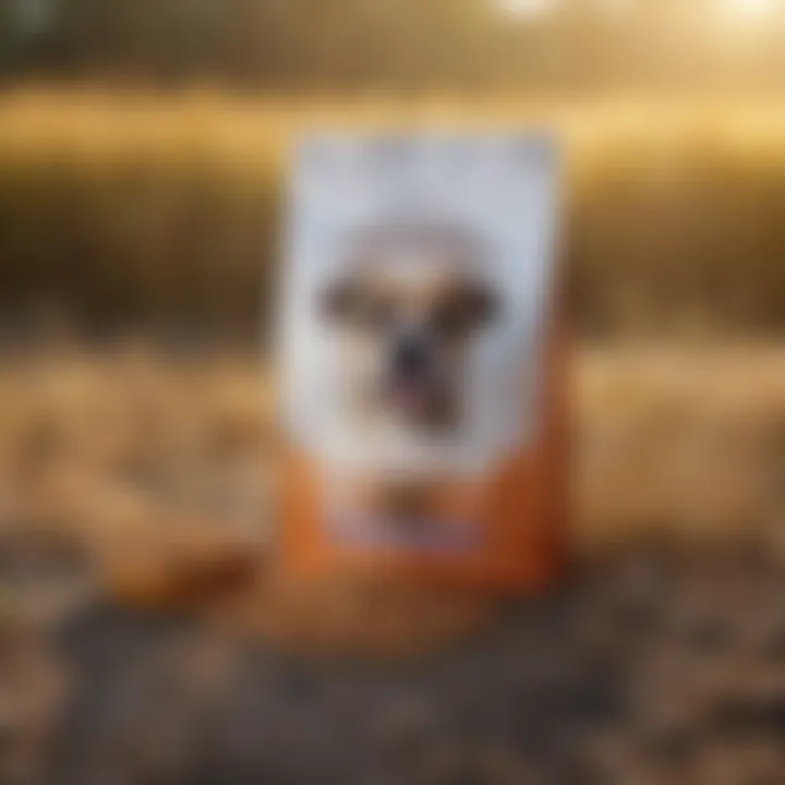 Different varieties of grain-free dog food packages