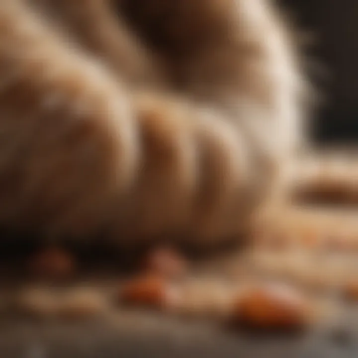 Illustration of a cat's digestive system highlighting fur accumulation