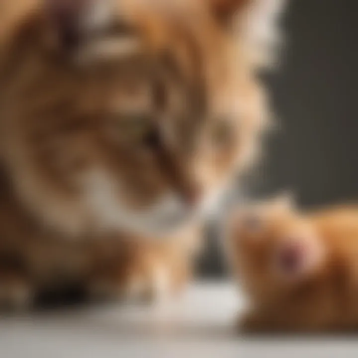 Veterinarian examining a cat for health issues related to hairballs