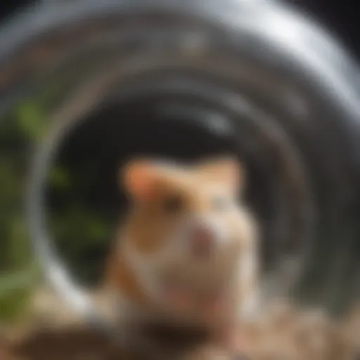 A close-up of a 7-inch hamster ball showcasing its design features