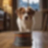 Dog exhibiting signs of discomfort due to hard stool