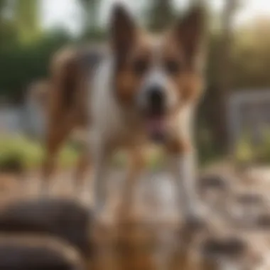 Importance of Hydration in Canine Health Dog enjoying a hydrated lifestyle with water and outdoor activities