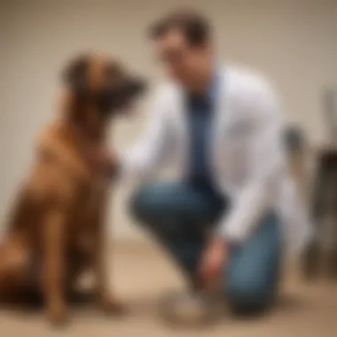 Veterinary Consultation for Digestive Health Veterinarian consulting with a dog owner about stool concerns
