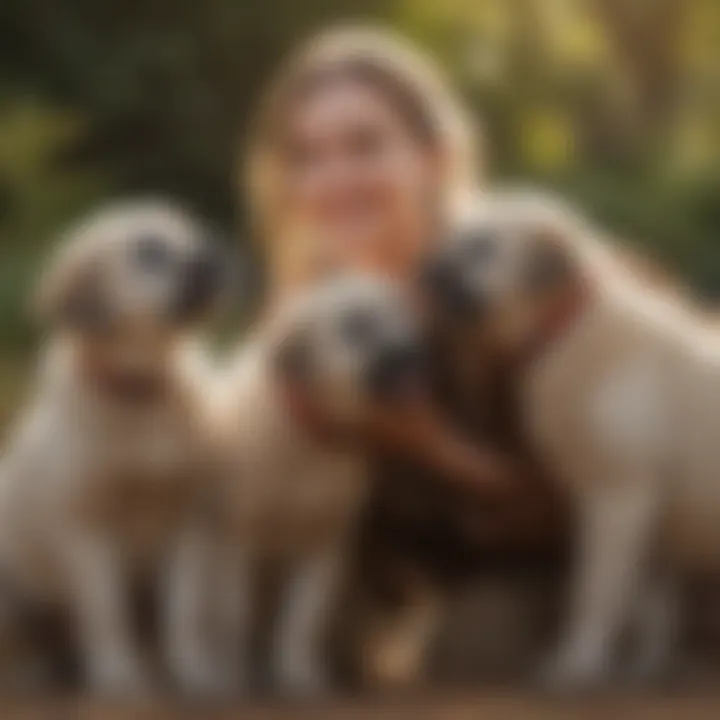 Kangal pups interacting playfully with their owners, demonstrating their affectionate nature.