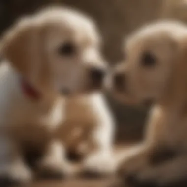 Nurturing Space for Puppies Labrador puppies in a nurturing environment